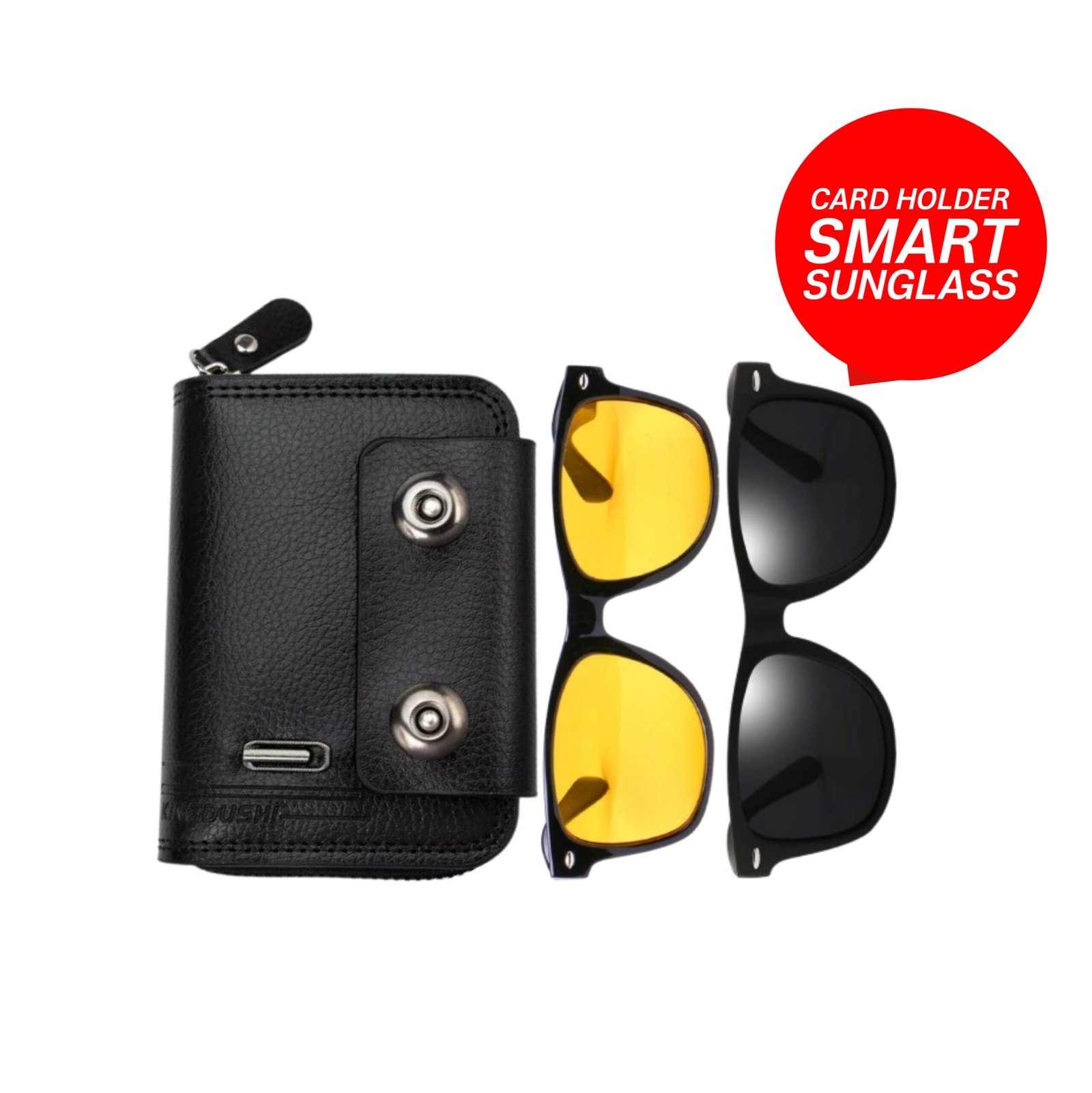 Card Holder, Night Vision And Black Sunglass