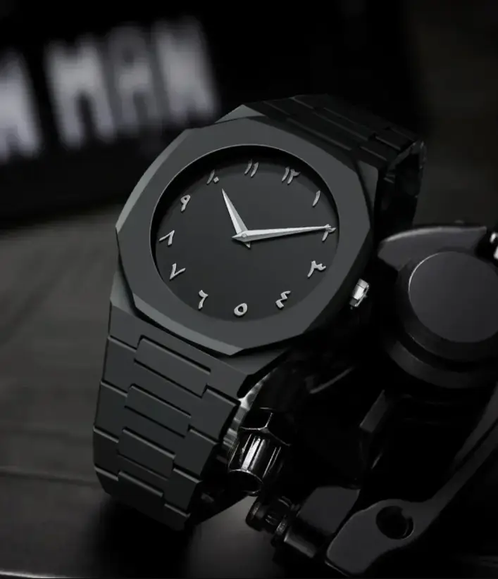 Aura Men’s Matte Black Analog Watch With Arabic Numerals - Image 7