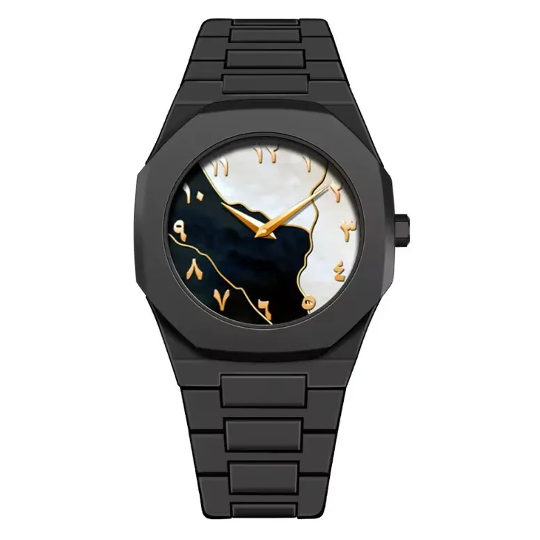 Aura Men’s Matte Black Analog Watch With Arabic Numerals - Image 5